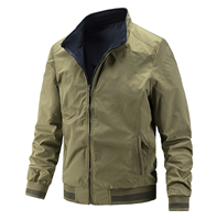 Veste décontractée double face pour hommes pour le printemps et l'automne Manteau fin en polyester à la mode Style d'affaires