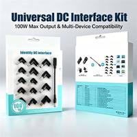 Kit de charge pour ordinateur portable 100W PD USB-C vers DC, connecteurs d'alimentation universels 14-en-1 pour ordinateurs portables Lenovo Dell HP, charge en extérieur