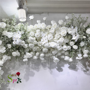 Arco Floreale SPR per Matrimoni e Fidanzamenti, Sfondo con <span class=keywords><strong>Rose</strong></span> e Fiori Artificiali Baby's Breath per Decorazioni - Product Image 3