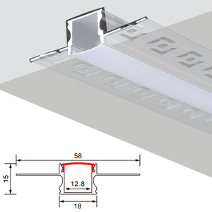 48*14.5mm Alu kênh đùn góc tường rửa vách thạch cao bảng rộng chiếu sáng trimless thạch cao trong nhôm thạch cao dẫn hồ sơ - Product Image 2