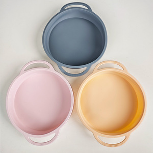 Moule à gâteau rond, lot de 3 pièces, rose, gris, jaune, résistant au four, pour la fabrication de gâteaux - Product Image 1
