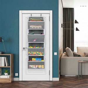Over Door Organizer with 4 <b>Large</b> Pockets and 6 Side Pockets, Hanging Organizer with Mesh Window for Bedroom, Nursery,etc. - Product Image 3