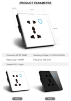 Accessoires pour maison intelligente Makegood, prise en verre, interrupteur d'éclairage, prise Wi-Fi Alexa, prise murale tactile Wi-Fi