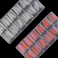 Système d'extension d'ongles carrés à double forme couvrante, moules à ongles acryliques réutilisables avec échelle intégrée pour gel de construction et nail art