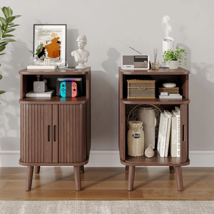 Vietnam Modern Bedroom Wood Nightstand with 2 <b>Drawers</b> Durable OEM High Quality for Living Room - Product Image 2