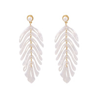 Agustina — boucles d'oreilles en feuille Monstera, fait à la main, plante tropicale hawaïenne, ensemble de bijoux en acrylique, 2022