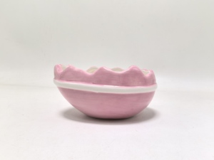 Maceta de cerámica con forma de huevo de Pascua irregular, tarro de vela, bandeja de joyería, plato clave con lazo - Product Image 5