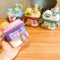 Nouvelle gourde portable en plastique de 500 ml pour enfants, motif dessin animé, avec paille, pour l'extérieur, collection 2023