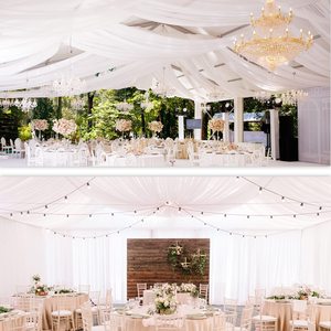 Panneaux de plafond blancs pour <span class=keywords><strong>mariage</strong></span> 5 x 20 pieds, draperies de plafond pour <span class=keywords><strong>mariage</strong></span>, longues draperies en voile de mousseline - Product Image 4