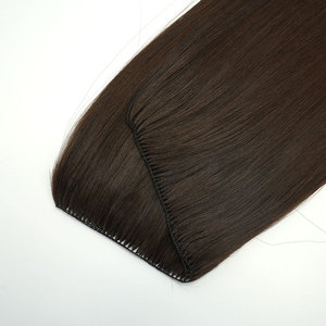 Extensiones de Cabello Humano Tejidas a Mano Lanxun con Plumas Visibles, Plumas Dobles y Línea de Ganchillo para Mujeres Blancas - Product Image 1