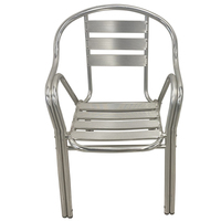 Chaise double tube empilable en aluminium anodisé brillant pour extérieur, stable, pour bistrot et salle à manger - Vente en gros