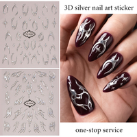 Autocollants pour ongles cool et audacieux, style cyber sigilisme tribal, crâne, cœur, sombres, non toxiques, pour manucure professionnelle de style gothique punk rock