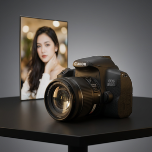 Cámaras Digitales de Segunda Mano al por Mayor, Canon 850D 18-55mm IS STM 24.1MP, Video 4K, Dual Pixel AF, DSLR, Certificadas para Vlogging, Usadas - Product Image 1