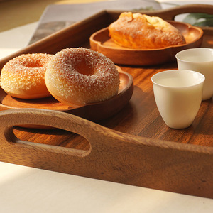 Goodbye Walnut Wood <b>Tea</b> <b>Tray</b> Rectangular With Handle For Serving Food And Drinks - Product Image 3