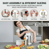 Super September Keukenaccessoires 5-in-1 Rotatiekaasrasp Groentehakker Snijder Handvat Ronde Mandoline Snijder