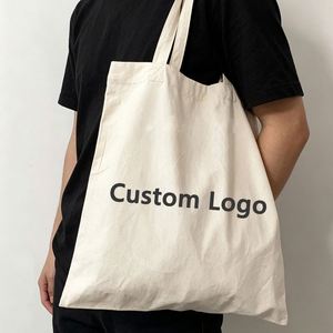 Fashion Recyclable Canvas Tote <b>Bag</b> Custom Logo Print Cotton Canvas Grocery <b>Gift</b> Shoulder <b>Bag</b> with Handle - Product Image 2