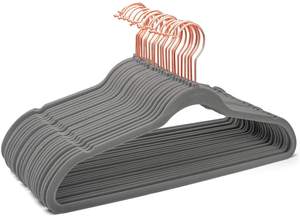 Set of 10 <strong>Velvet</strong> <strong>Coat</strong> Flocked Hangers Non-Slip Chrome Metal for Clothes Suit Shirt Pants Hanging - Product Image 5