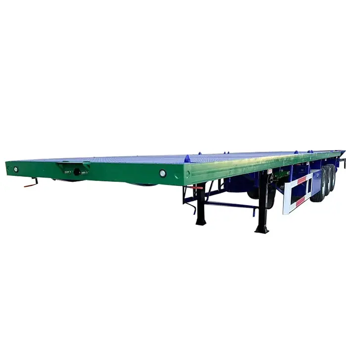 Sử dụng phẳng Trailer 3 trục 20ft 40ft container khung bán Trailer Chassis giường phẳng