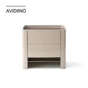 Modern Style <strong>Bedside</strong> <strong>Table</strong> BTM307 2 Drawers Durable Wood Construction Bright Agate <strong>Yellow</strong> Natural Smoky Finish Customizable for - Product Image 2