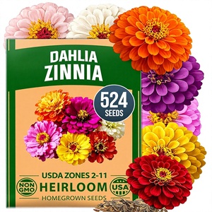Sachet de graines de Zinnia Dahlia Cedar Space, non-OGM, Zinnia Elegans aux couleurs vives, facile à cultiver pour les jardins de pollinisateurs et les pots - Product Image 1