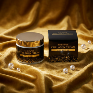เซ็ตครีมบำรุงผิวหน้า Seohwabi Collagen Cream & Ample Skincare พร้อมวิตามินซีและไฮยาลูรอนิค แอซิด ช่วยลดเลือนริ้วรอย เหมาะสำหรับทุกสภาพผิว ผลิตภัณฑ์บำรุงผิวหน้าระดับพรีเมียมจากเกาหลี - Product Image 1