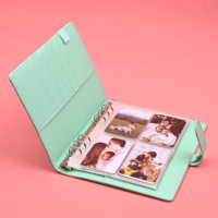 Album photo et de documents Kpop personnalisé A5 A6, couverture en cuir PU, porte-cartes avec 4 pochettes et un classeur à pochettes