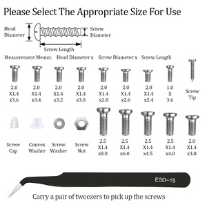 Kit <span class=keywords><strong>de</strong></span> réparation <span class=keywords><strong>de</strong></span> lunettes-6 tournevis 1100 vis pince à épiler incurvée chiffon en microfibre pour lunettes montre horloge réparation - Product Image 4