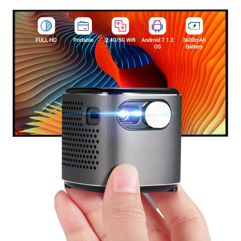 HOTACK Hd Home Theater Portable Mini Multimedia Smart Projector 70 Ansi Lumens Micro Wifi Pocket Travel Outdoor Projectors 4k