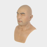 Masque de tête masculin en Silicone réaliste masque de visage en Silicone pour Crossdresser Cosplay Costume de fête couvre-chef homme d'âge moyen