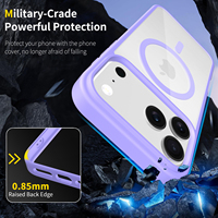 Coque de téléphone transparente en métal TPU givré magnétique pour 17 Pro Max avec emballage de sac de protection de caméra OPP