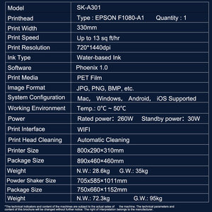 Sunika 30cm Automatischer XP600 Multifunktionaler DTF-Drucker Druckmaschine A4 T-Shirt - Product Image 2