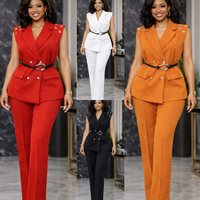 Ensemble pantalon large et élégant pour femme, style européen et américain, idéal pour le bureau en été – Nouveauté très prisée, chic et décontracté, deux pièces