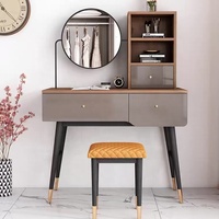 Coiffeuse moderne Meubles de chambre Commode Bureaux Maquillage Pieds en métal Coiffeuse avec miroir et tiroir