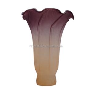 Lámpara de Mesa Minimalista de Vidrio Soplado a Mano de 6'' con Diseño de Lirio de Estanque, Color Morado, para Sala de Estar/Dormitorio/Comedor, Accesorios de Iluminación - Product Image 3