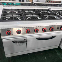 Cuisinière à quatre brûleurs en acier inoxydable Ruitai avec four, mode d'économie d'énergie au gaz commercial, facile à nettoyer, double combustible