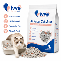 Litière pour chat en papier recyclé 7L avec indicateur de pH, sable pour chat léger et jetable, litière pour chat en papier anti-odeur et sans traces