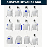 Sweat à capuche personnalisé avec logo, coupe poitrine ouverte, pour homme, protection solaire UPF 50+, chemises à manches longues légères pour la randonnée en extérieur, la pêche et le camouflage