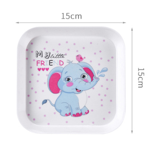 Plateau carré de 6 pouces en mélamine pour enfants, mini plateau de service de dessert au lait pour le petit déjeuner - Product Image 4