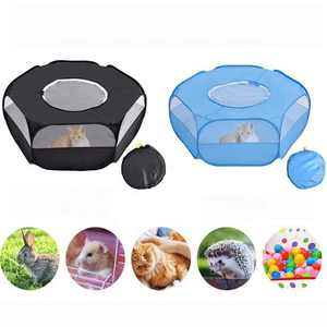 Achteckiges Faltbares Haustier-Zelt für Hunde & Katzen Atmungsaktives Polyester-Material Knopfverschluss Outdoor-Spielbereich - Product Image 2