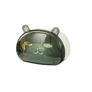 Autonomy Cartoon Rabbit Soap Dish Dark Gray Plastic Waterproof With Lid For Bathroom Use - Product Image 5