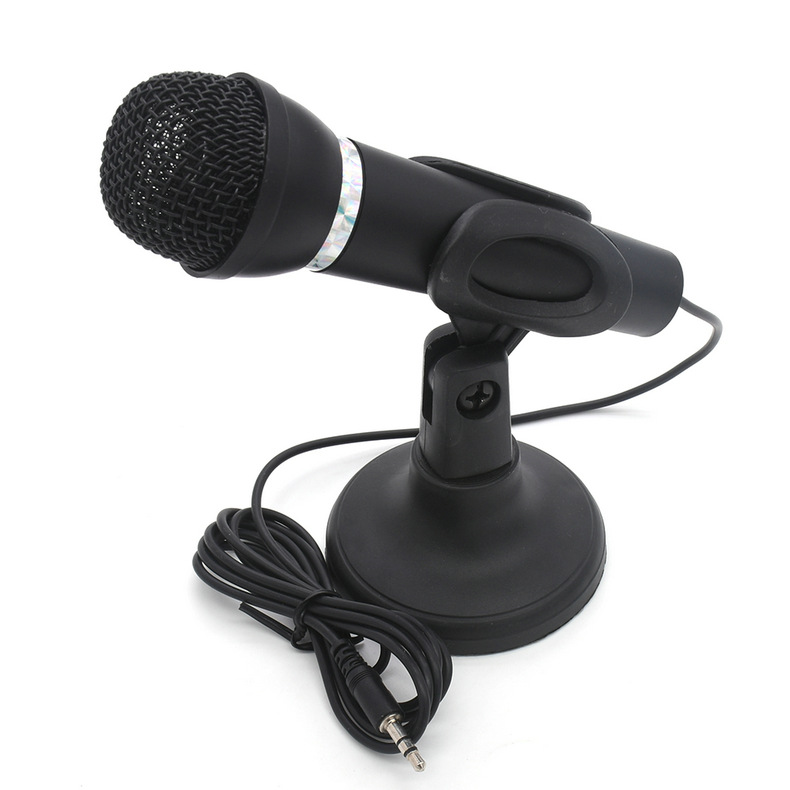 Microfono 3.5mm Home Stereo MIC supporto da tavolo per PC Video Skype chat Gaming Podcast microfono di registrazione