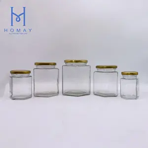 HOMAY packaging bottles factory wholesale 25ml 50ml 75ml clean glass Honey Jar Pickles Jar Candy Jar with Screw Cap