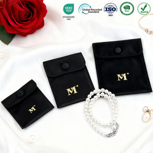 Eastsunshine Vente chaude OEM Logo personnalisable Pochette à bijoux à pression Haute qualité Noël Luxe Pochette à bijoux en velours avec estampage or - Product Image 2