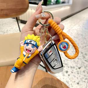 Venta al por mayor creativo Japón dibujos animados 3D Uzumaki Pvc figuritas llaveros mochilas coche colgantes llavero para Anime amantes regalos - Product Image 2
