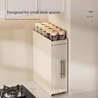 Nouvelle étagère de rangement multifonctionnelle coulissante pour cuisine, anti-poussière, multi-niveaux, étroite, pour épices et condiments sur comptoir