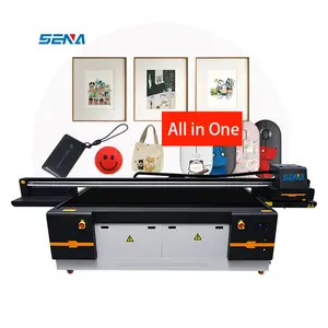 Full Automatic Large Format Printer 2513 UV Flatbed Inkjet Printer CMYK All in One for Phone Case Tile Glass Acrylic PVC T-shirt