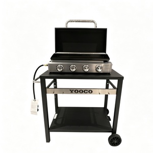 Grill portable au gaz propane 4 brûleurs <span class=keywords><strong>en</strong></span> acier inoxydable avec dispositif de sécurité flamme et nettoyage facile <span class=keywords><strong>pour</strong></span> grillades <span class=keywords><strong>en</strong></span> extérieur sur patio - Product Image 5