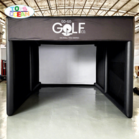 Tente de simulation de golf gonflable de luxe avec support de projecteur