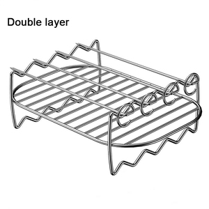 Grille de friteuse à air pour Ninj Double friteuse avec bâtonnets de barbecue pour friteuses à air à double panier pour four à micro-ondes - Product Image 5