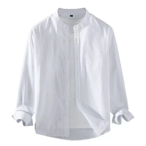 Nouvelle Chemise Décontractée <span class=keywords><strong>Homme</strong></span> 2025 en Coton et Lin à <span class=keywords><strong>Col</strong></span> Rabattu Manches Longues Multicolore Réversible pour l'Été, Idéale pour le Quotidien, la Plage et le Bureau - Product Image 4